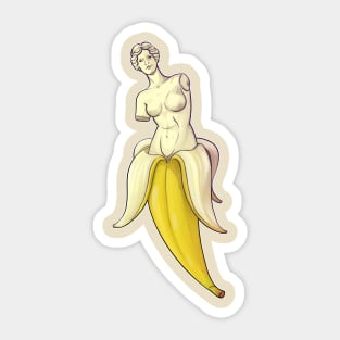 Banana in the shape of venus de milo Sticker